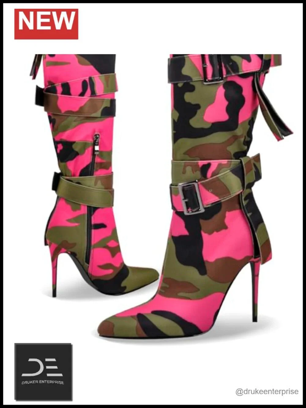 Women's Thigh High Boots with Straps Stiletto Heel Pointed Toe Riding Boots